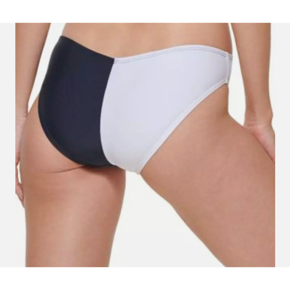 Tommy Hilfiger NAVY / WHITE V-Cut Bikini Swim Bottom, US Small NWT - Picture 3 of 3